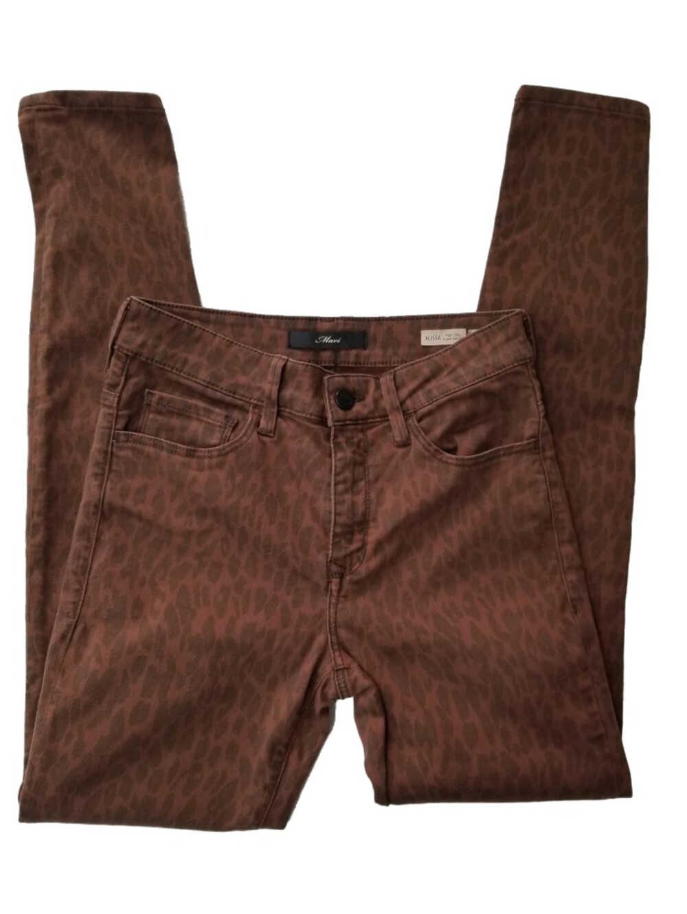 Mavi Brown Leopard-Print High-Rise Super Skinny Alissa Jeans